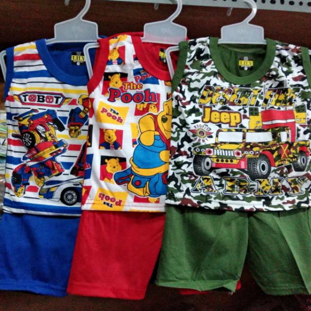 PILIH MOTIF SINGLET - 0-2 tahun LiLY baju setelan celana pendek harian anak bayi