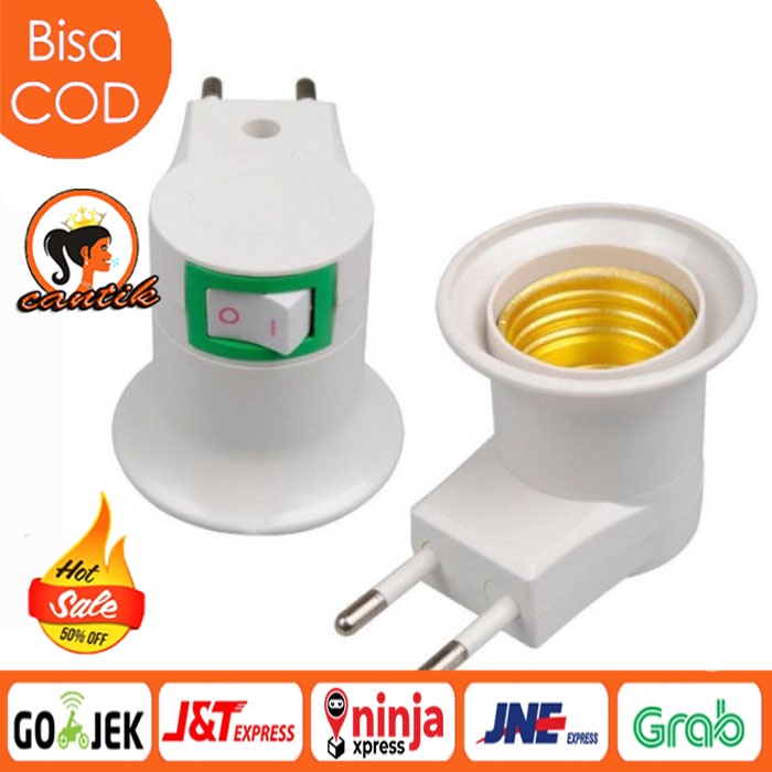 HC FITTING LAMPU COLOK ON OFF + SWITCH E27 LAMP HOLDER FITTING COLOK SAKLAR ON OFF