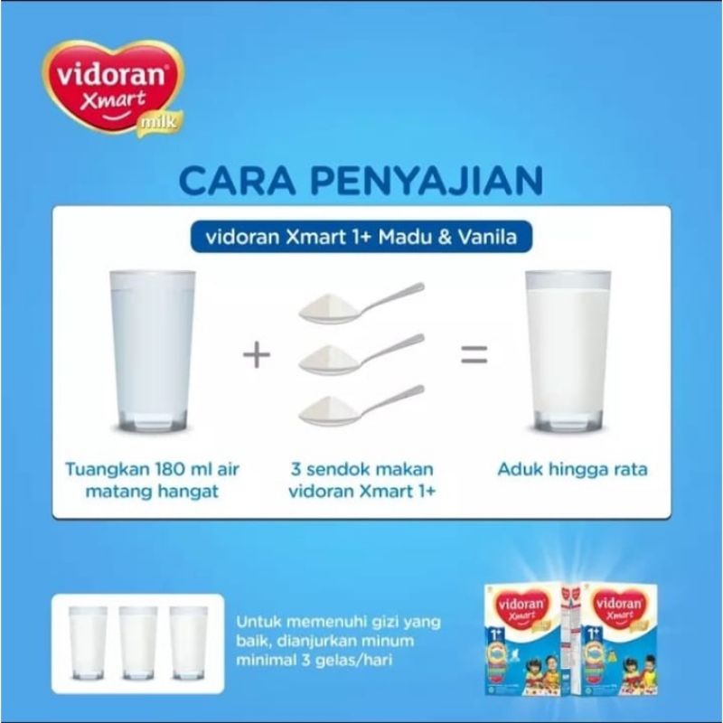 VIDORAN XMART 1+ 3+ madu / Vanilla 925g