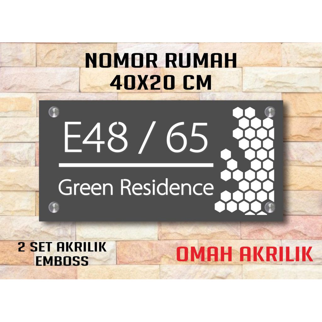 

Papan Alamat & Nomor Rumah - Acrylic - unik