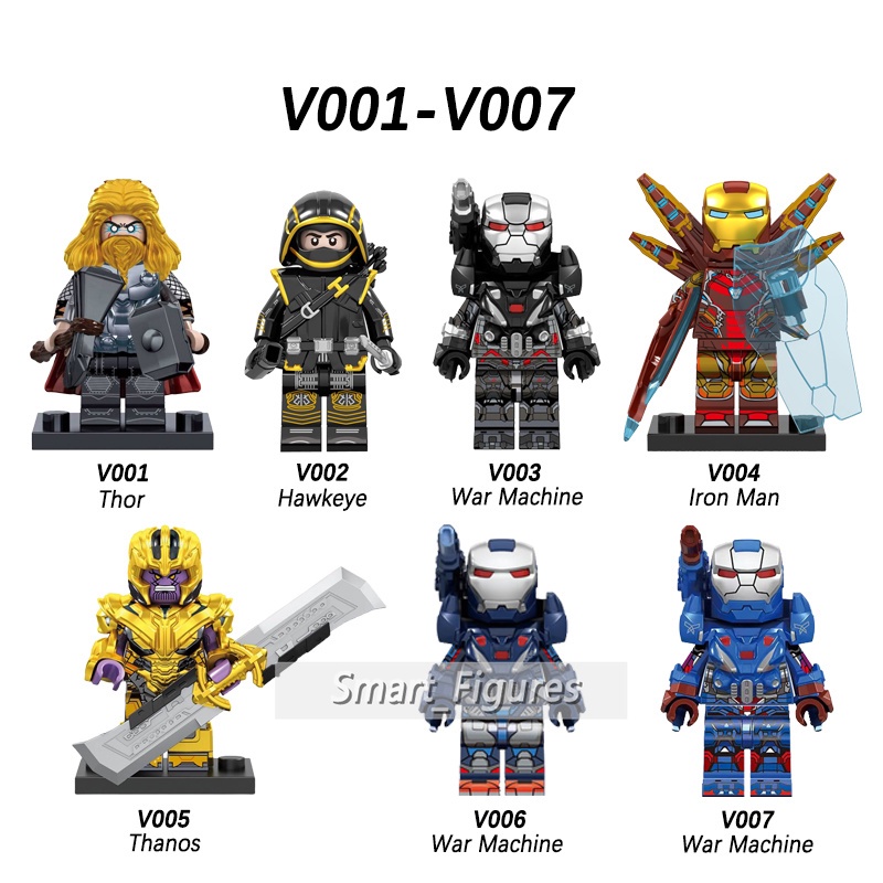 Mainan Mini Figures Model Iron Man Thanos V001-V007 Untuk Hadiah