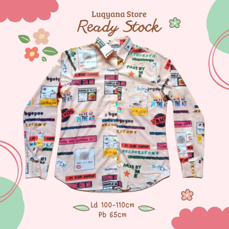 [COD] KEMEJA WANITA | KEMEJA MOTIF ABSTRAK | KEMEJA KATUN RAYON