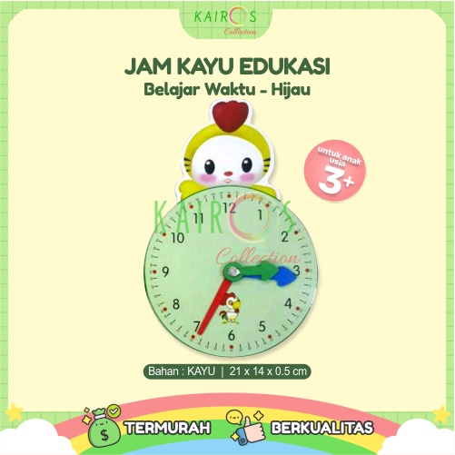 Jam Kayu Edukasi Anak Belajar Waktu