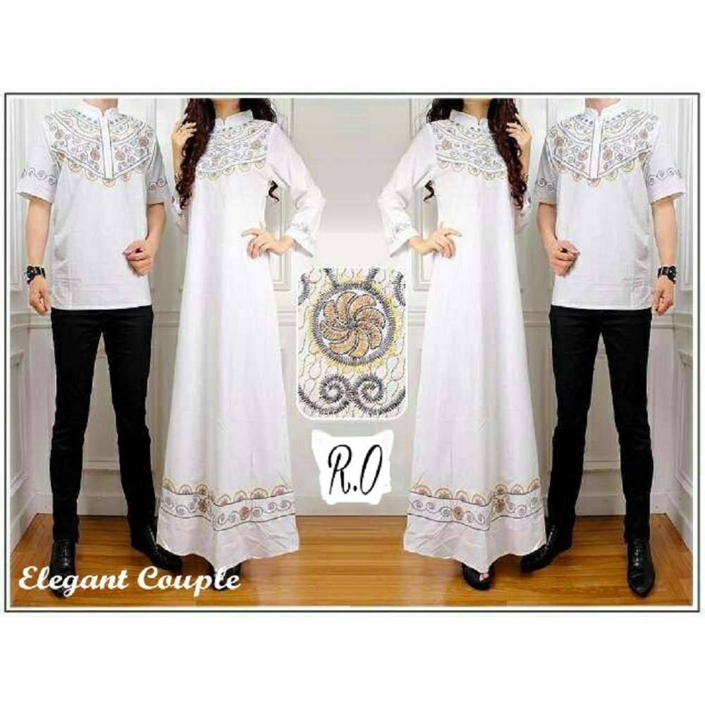 VVV Olshop Elegant Couple / Baju Couple Suami Istri Muslim / Baju Gamis Dan Baju Koko / Lebaran