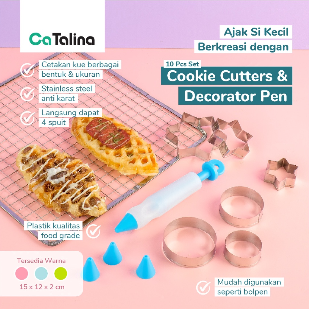 Alat dekorasi Pen Pastry Dekorasi Kue / Pen Penghias Kue + Cookie Cutter