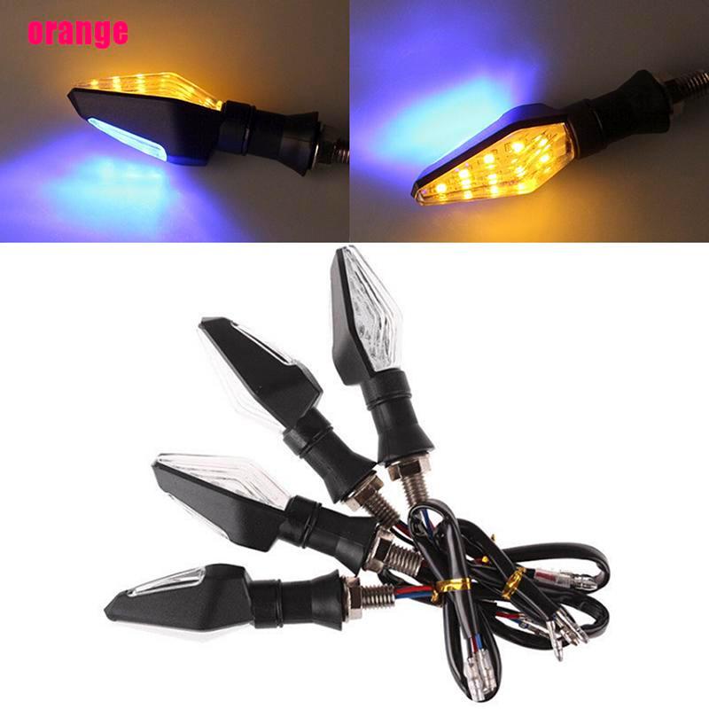 (Happy) Lampu Sein 12-led Warna Amber + Biru Untuk Motor Universal