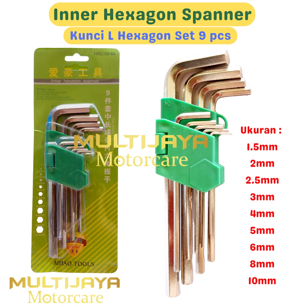 Kunci L Hexagon Set 9 pcs