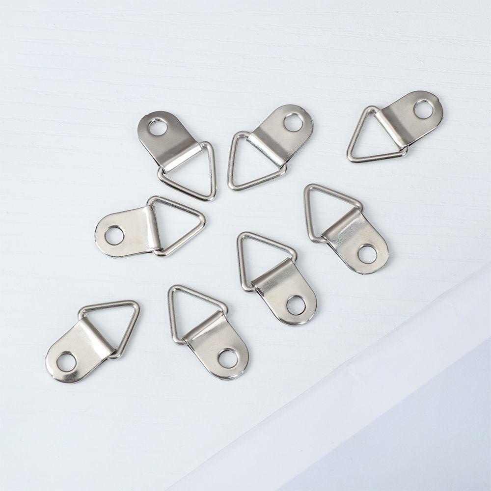 Solighter 50 Pcs Gantungan Dinding Bentuk Segitiga D-Ring 3 Ukuran Untuk Lukisan Minyak / Cermin