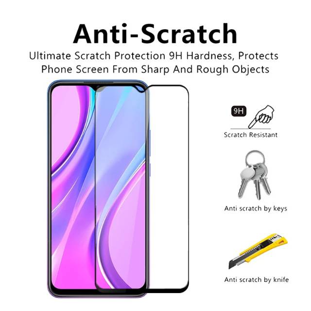 2in1 TG Anti Gores Layar Kamera Redmi 9 -Tempered Glass 9D Xiaomi Redmi 9 Pelindung Kamera Layar