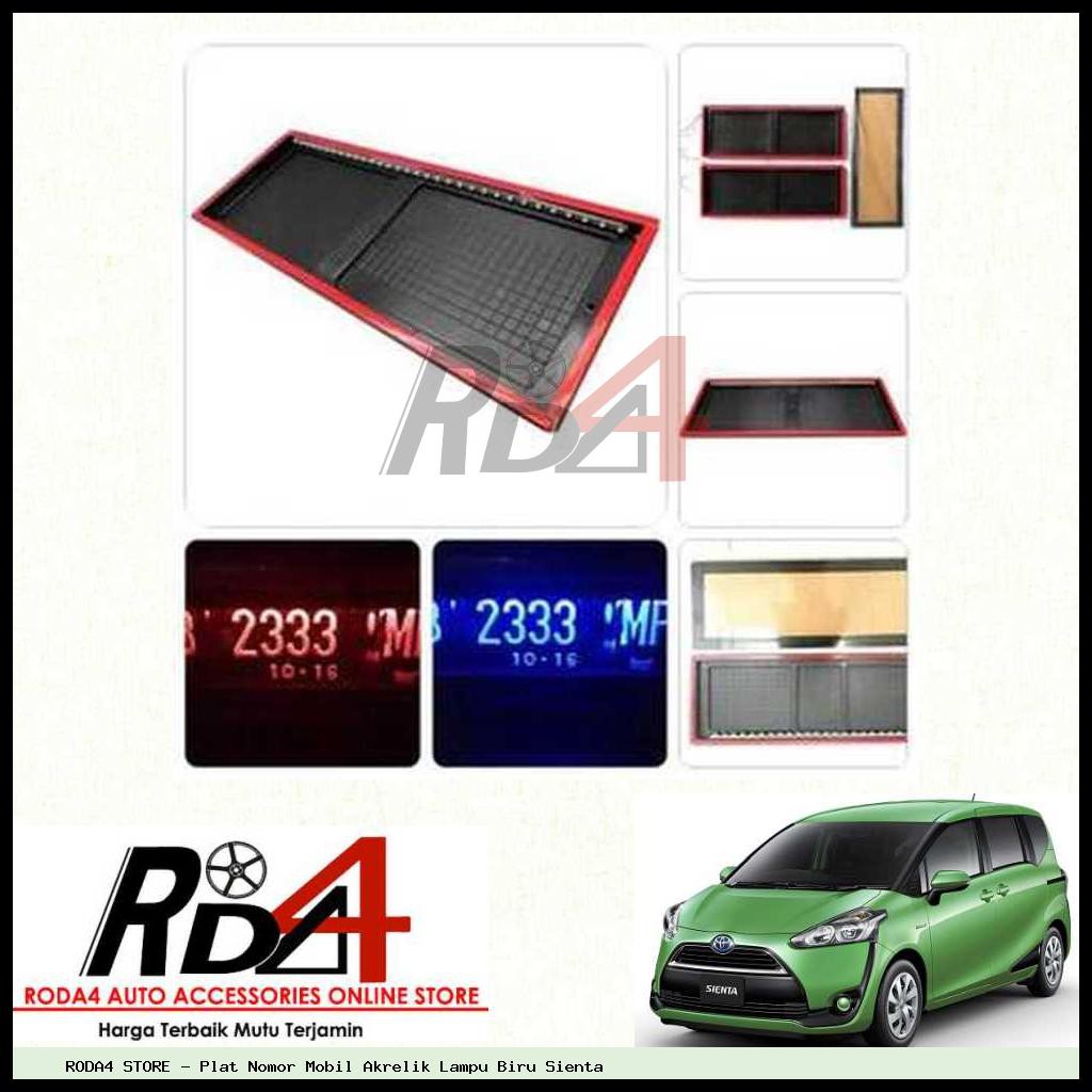 Plat Nomor Mobil Akrelik Lampu Biru Sienta