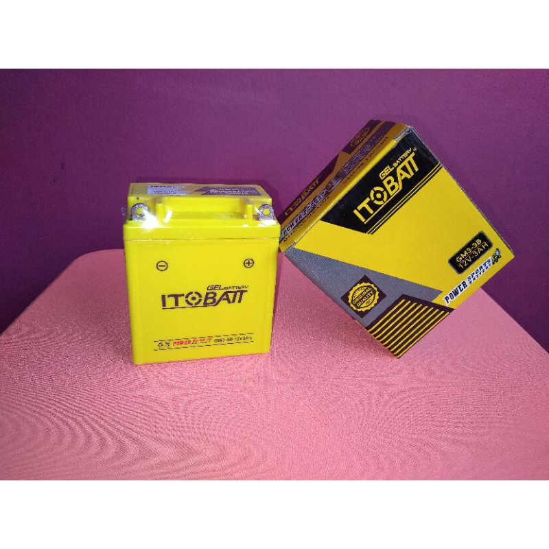 AKI MOTOR RX KING, SATRIA HIU 2TAK, HONDA NSR, NINJA150R MTX3L/GM3-3B ITOBATT/MOTOBATT GEL BATTERY-2