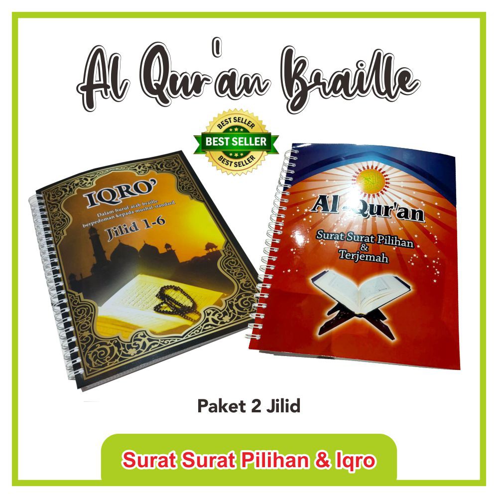 Hapalan Al Quran Braille Surat-Surat Pilihan Terjemahan Indonesia Dan Iqro 1-6 Khusus Pemula