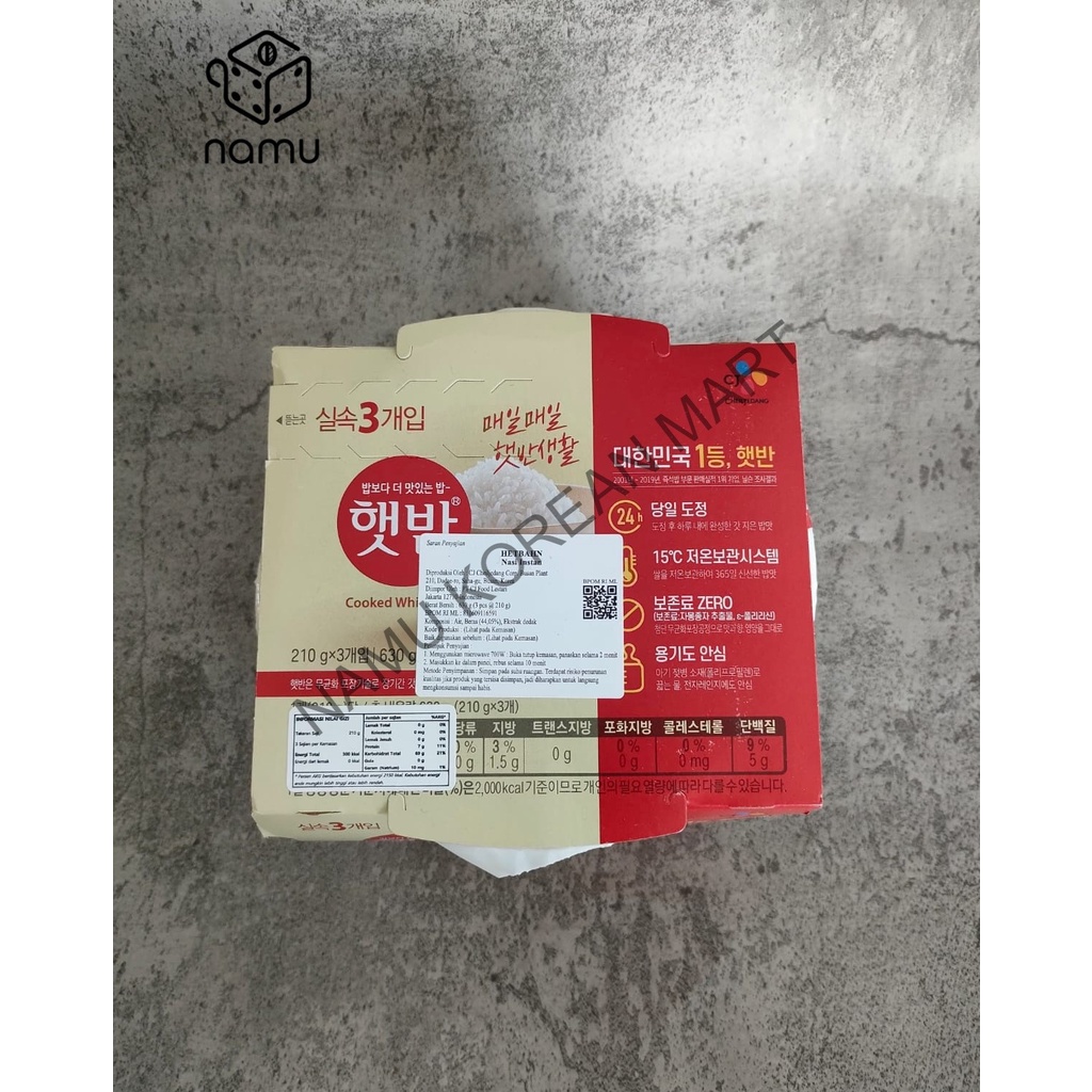 

Hetbahn Nasi Instan (Cooked White Rice) 630gr (210GR X 3) / Nasi Instant Korea / Korean Instant Rice