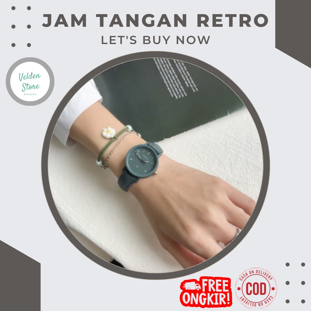 Jam Tangan RETRO Jam Tangan Kekinian Jam Tangan Wanita Gaya Casual Untuk Wanita Fashion Korea Original 100% Bisa COD