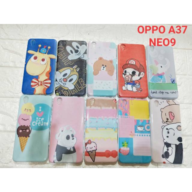 SOFTCASE OPPO A37, NEO 9 GLOSSY KARAKTER