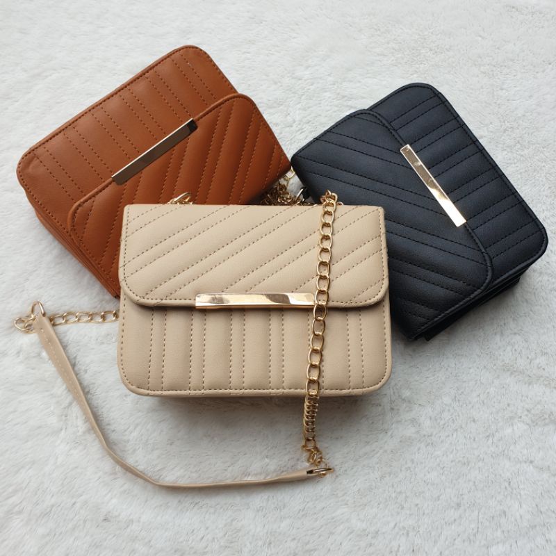 Slingbag Wanita Enola Embose Tas Selempang Cewek Perempuan Tali Rantai 6307-6