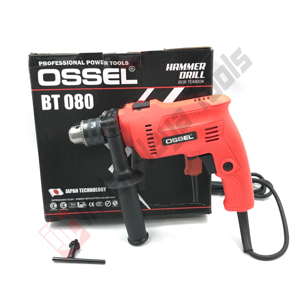 OSSEL BT 080 Mesin Bor Beton 13 mm - Bor Kayu Besi Electric Impact Drill