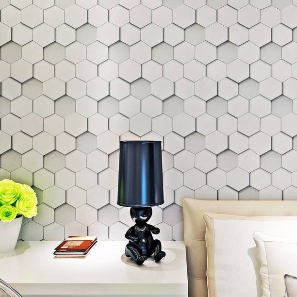 Wallpaper Sticker Dinding Kamar 3D Effect HEXAGON Walpaper Murah