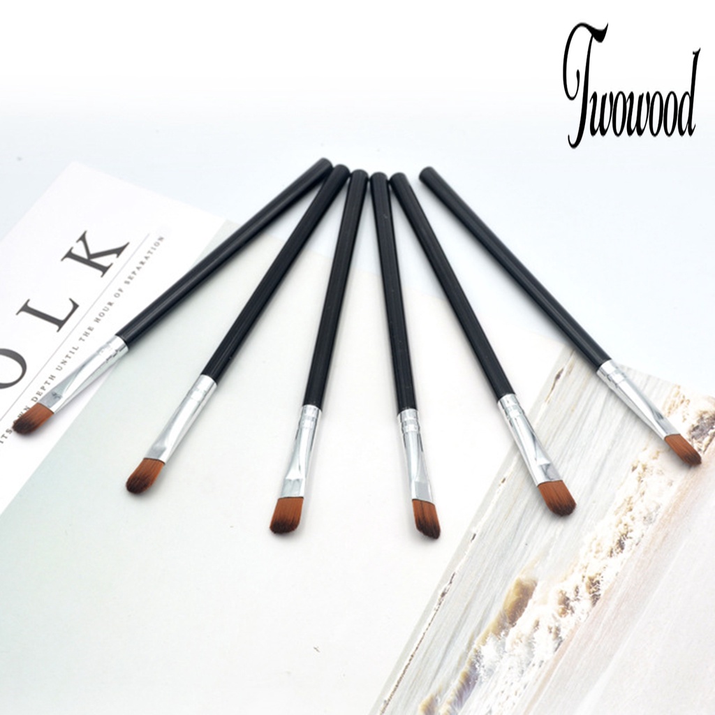 5 Pcs Brush Eyeshadow Contour Blending Shader Portable Bahan Bulu Lembut Untuk Makeup Pemula