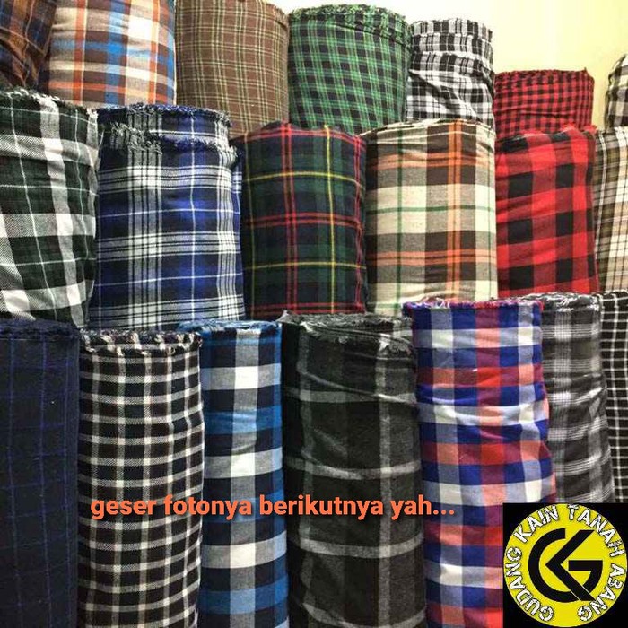 Kain Flanel Cotton Motif Kotak Import