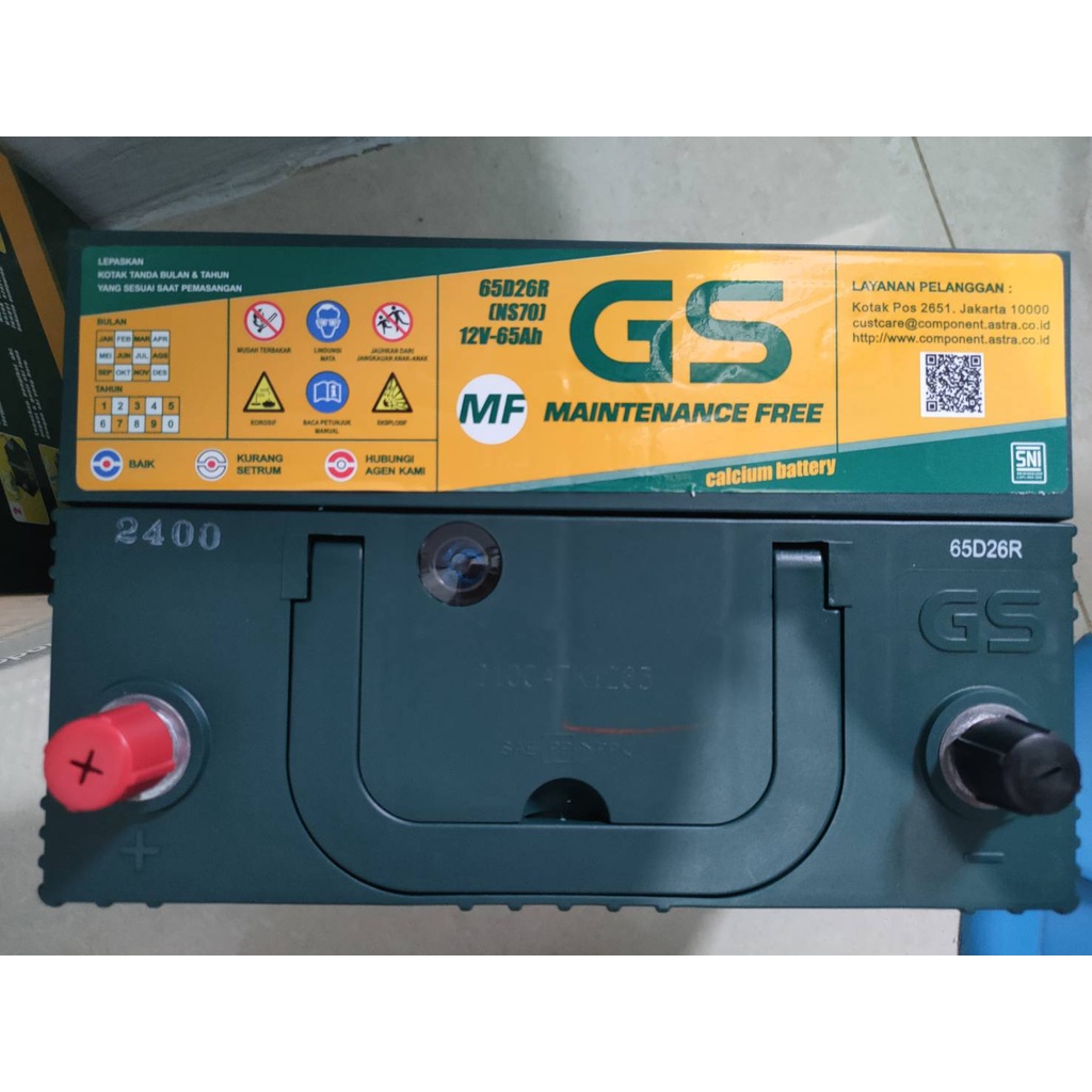 Aki Mobil GS MF ASTRA NS70 Aki Kering 12V / 65Ah maintenance free