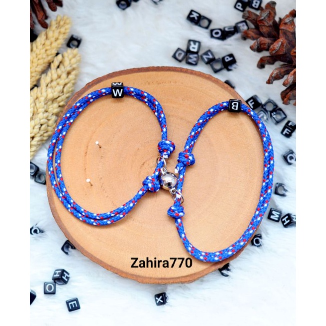 2 PCS CUSTOM GELANG MAGNET TALI PRUSIK BIRU (buy 10 get 1 free polos)