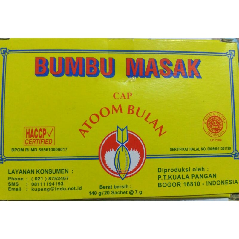 

bumbu masak atoom bulan/sachet