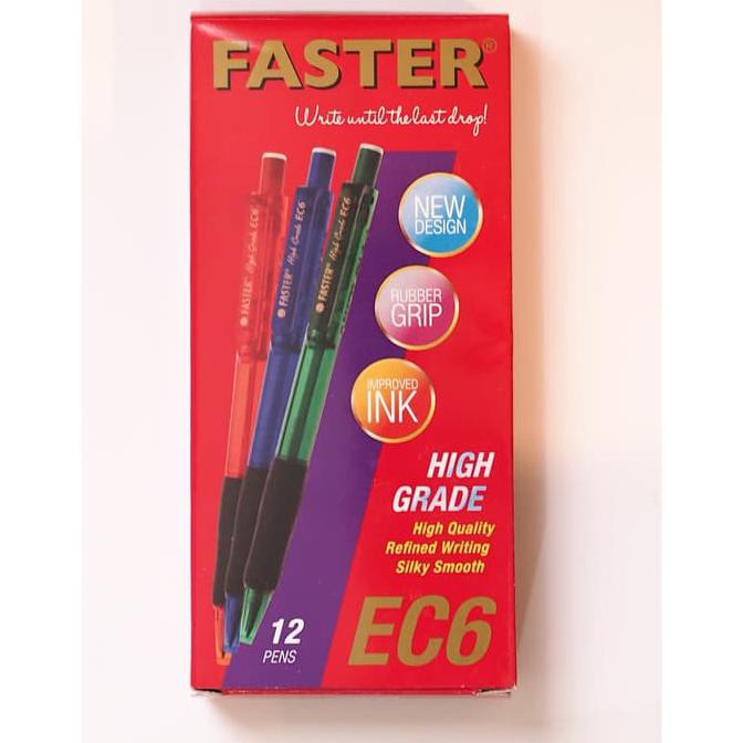 

Ballpoint/ Pulpen Faster EC6, 0.7mm isi 12 pcs- Black