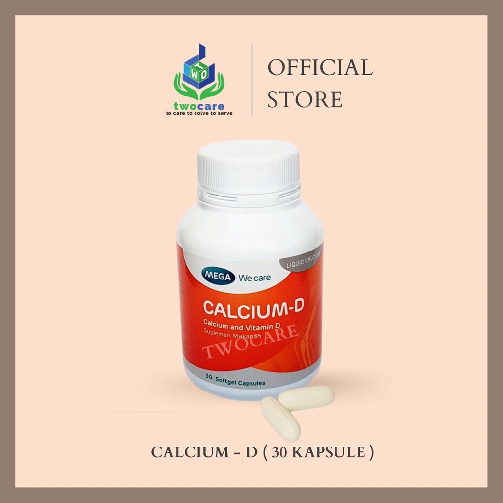 Mega We Care Calcium D 30 Kapsul Vitamin D Suplemen Kesehatan Tulang