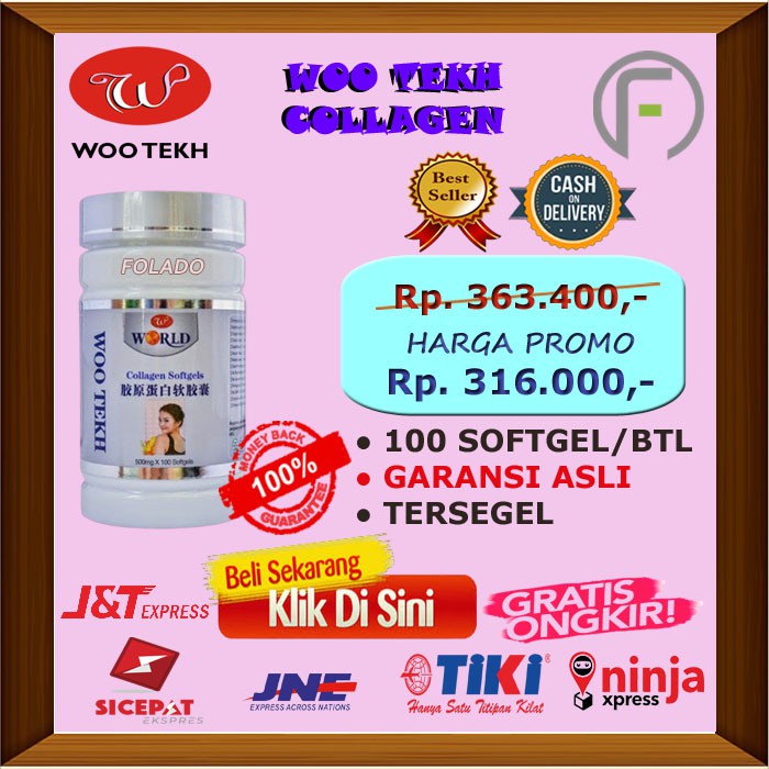 Woo Tekh Collagen Softgels - Obat Pencerah wajah - Pemutih Muka