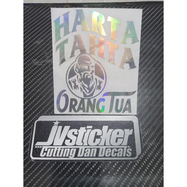 cutting sticker harta tahta orang tua