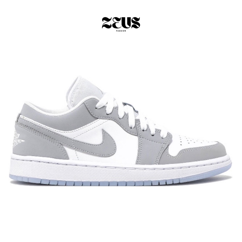 NIKE AIR JORDAN 1 LOW WHITE WOLF GREY ALUMUNIUM ORIGINAL
