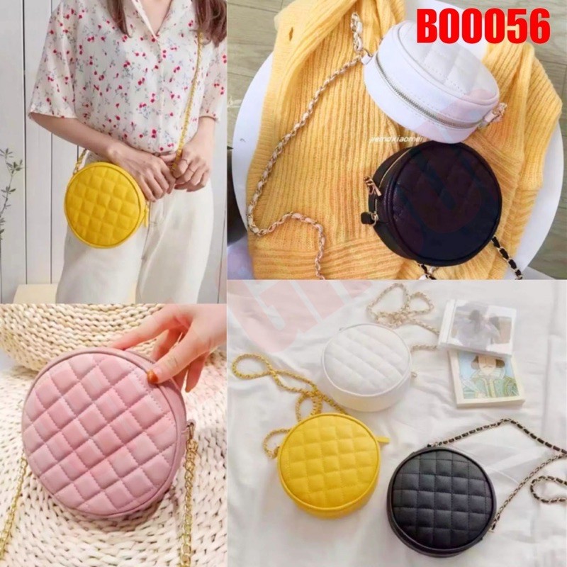 NEW TAS BULAT DONAT EMBOS / TAS WANITA SELEMPANG /TAS MINI BULAT