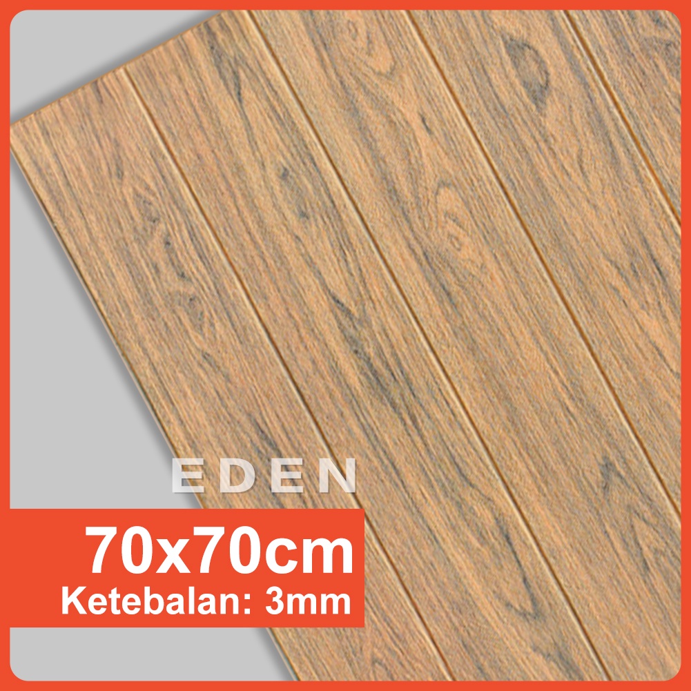Wallpaper Dinding Foam Motif Kayu 3D serat kayu Stiker-EDEN_BY-3