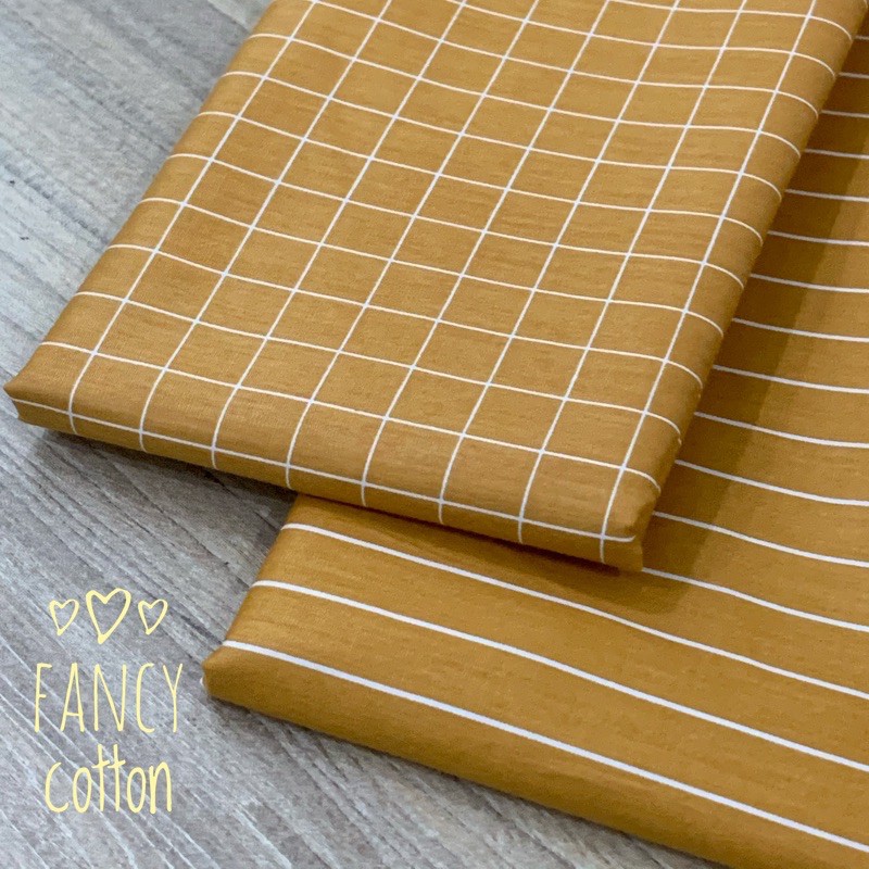 kain katun jepang motif warna kuning kunyit tokai senko