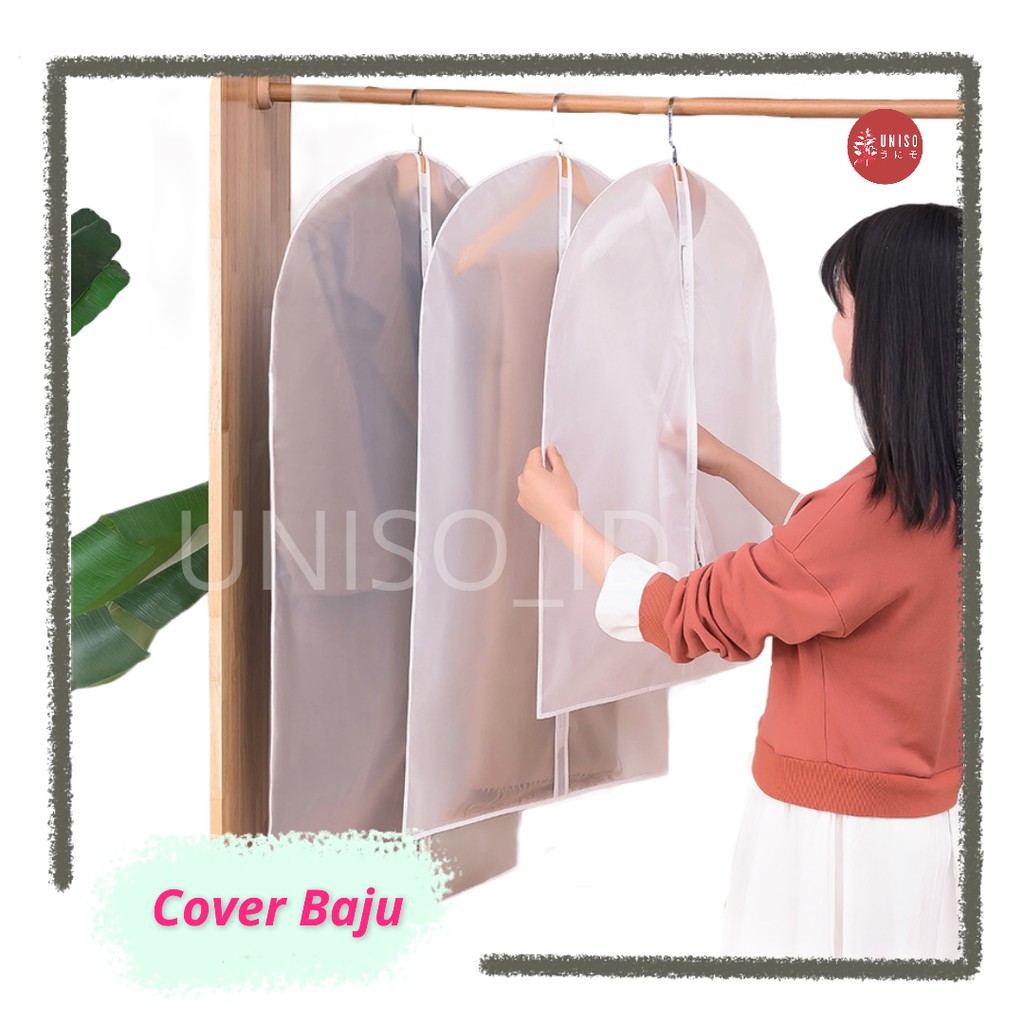 Jual Uniso Cover Baju Anti Air Anti Debu Dustproof Organizer Plastik Pelindung Baju 5661