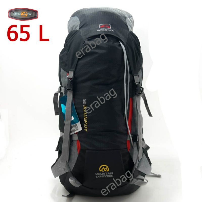 TAS GUNUNG SPORTEX TAS CERRIR TAS HIKING 65L HITAM ABU 0207