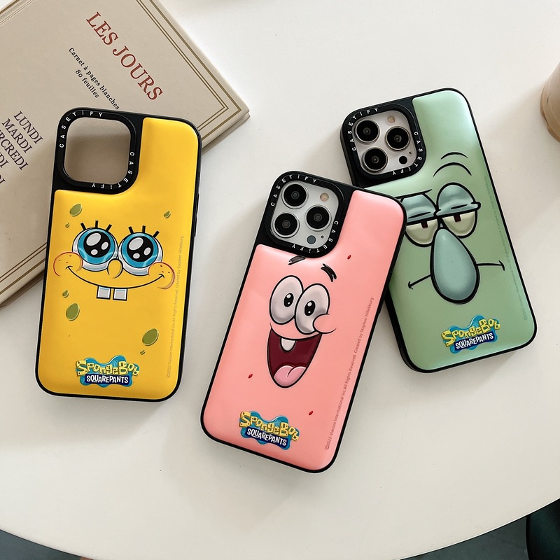 CASETIFY LEATHER SPONGEBOB SQUAREPANT IPHONE 7 8 7+ 8+ X XS MAX XR 11 12 13 PRO MAX