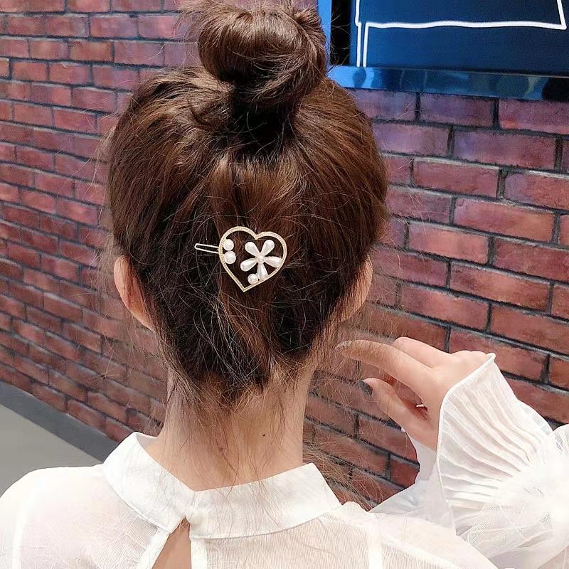 (Hello Girl)F108 Ins Pearl hairpin wanita import murah