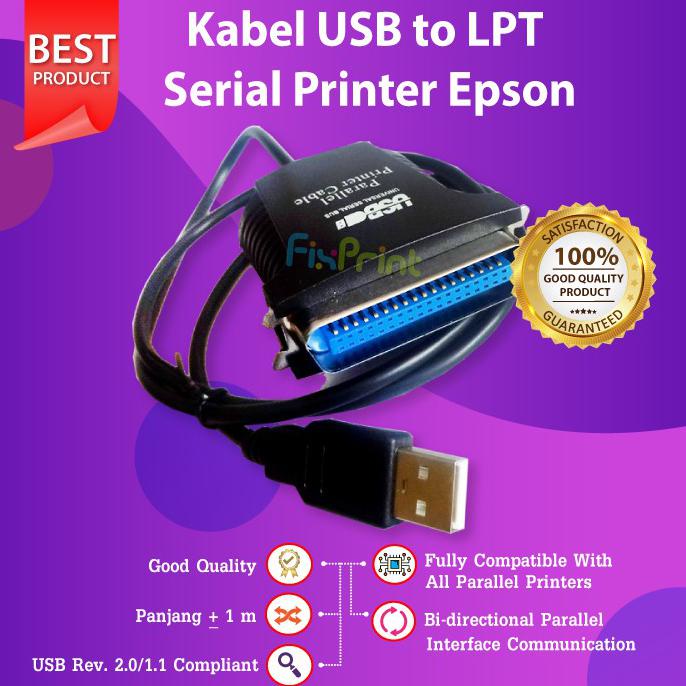 Aman Kabel Converter Usb To Lpt Printer Epson Lx300+ Lq2180 Lq2190 Tmu220 Gilaa
