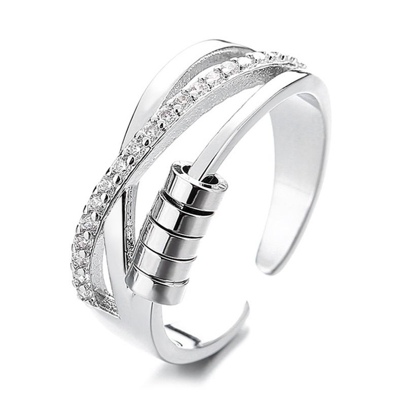 Inf Mainan Fidget Ring Dengan Manik-Manik Untuk Pereda Stress / Gelisah Pria / Wanita