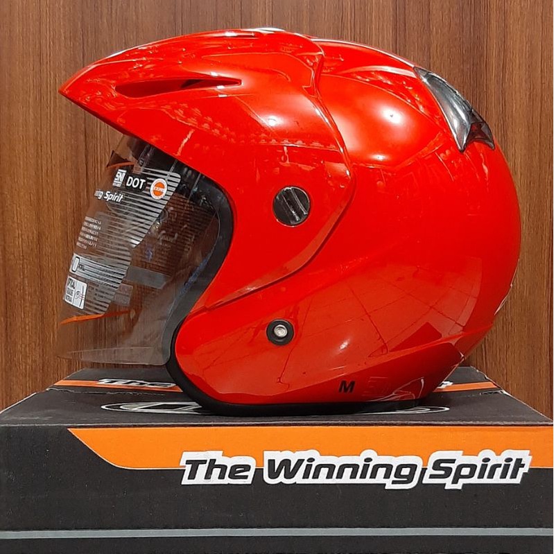 HELM INK CX 220 SOLID ORYGINAL 100% LISENSI SNI / DOT ( FREE BOX )-Fire Red