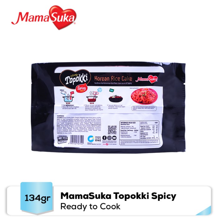 

54eh Mamasuka Topokki Hot Spicy 134 Gr (Ready To Cook) 60Jh