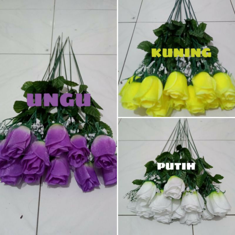 bunga mawar kuntum artifisial 1 tangkai