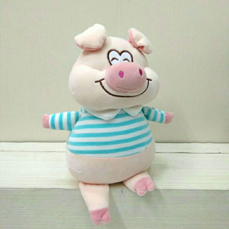 Boneka piggy kaos stripe 35cm/boneka babi/Boneka Pig/Animal Boneka