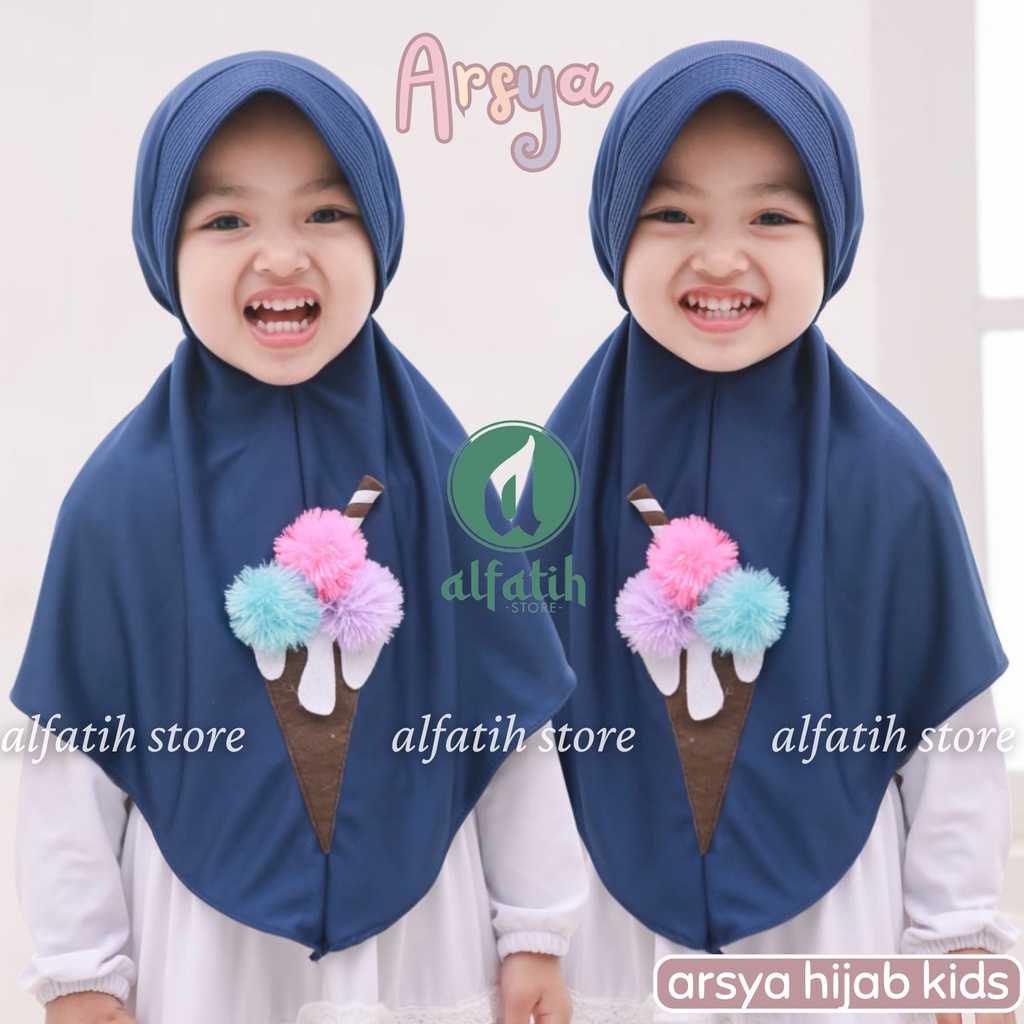 JILBAB ANAK TK - SD ARSYA ICE CREAM / ESKRIMAN / JILBAB ANAK USIA 4-7 TAHUN / PAKAIAN MUSLIM ANAK PEREMPUAN / KERUDUNG ANAK TK / HIJAB ANAK TK-SD KHIMAR ANAK