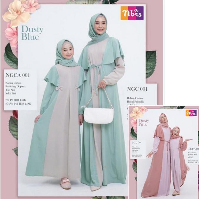 [[BISA COD]] Ori Nibras Gamis Couple Ibu anak Ngc 001 Ngca 001 Biru Pink - Anak size 3 & 5 Kode 574