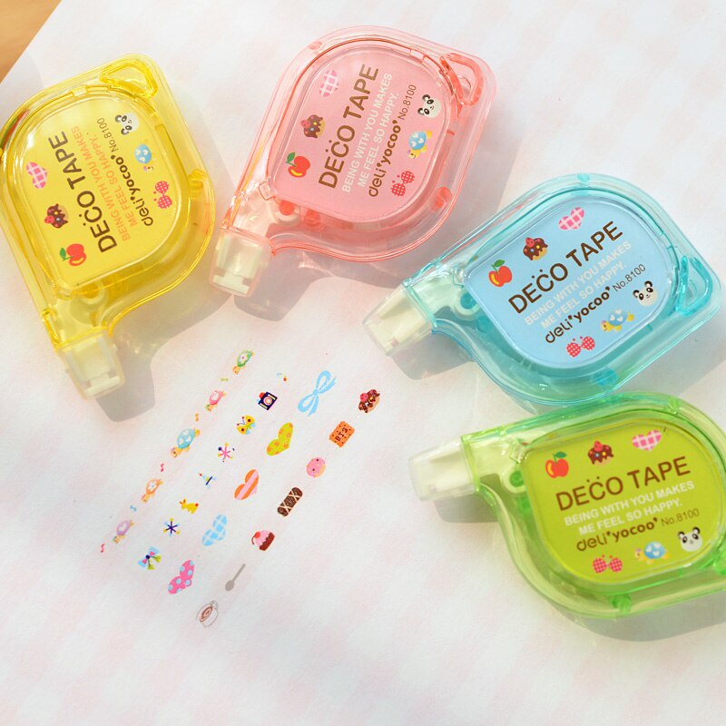 

DECO TAPE 8100 DELI TIP EX BERWARNA KERTAS CORRECTION ROLLER TAPE DECORATION DEKOR HIASAN DECOR HIASAN DEKORASI ATK GROSIR LUSIN ECER MURAH