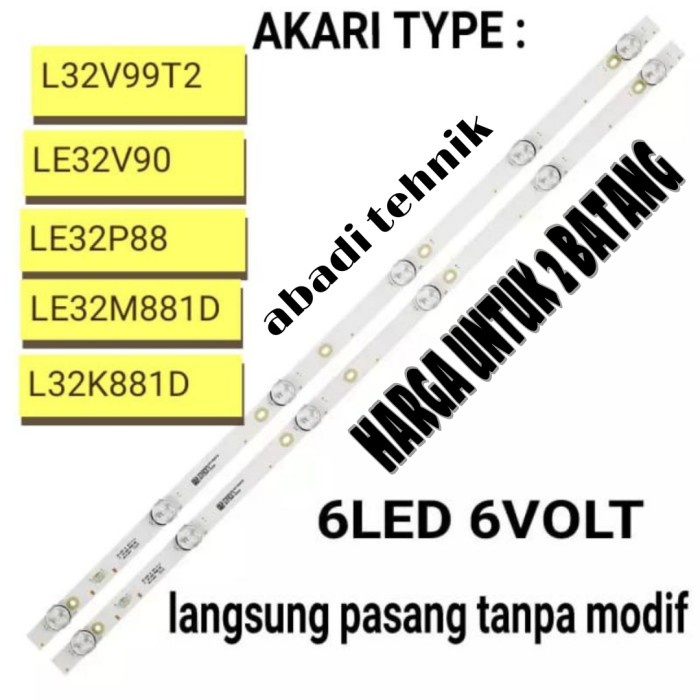 bf201gg Lampu Led Tv Akari Backlight 32" Inch Le32V99T2 Le32V90 Le32P88 Le3 Dw201Q