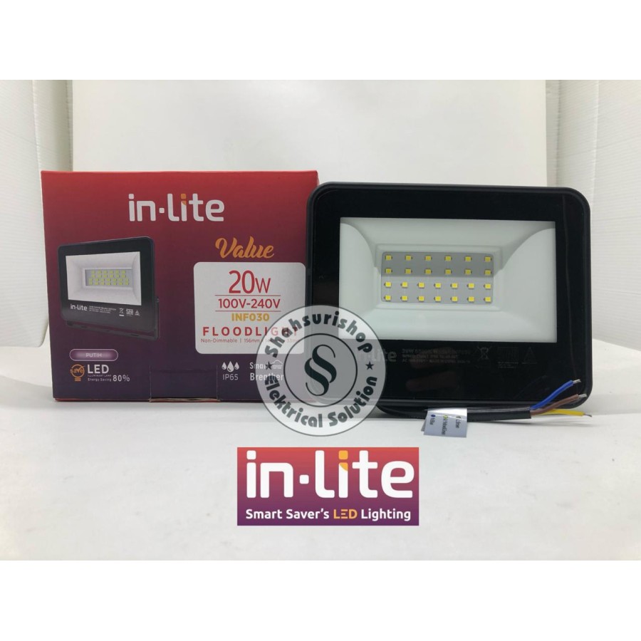 LAMPU SOROT LED VALUE INF030 20W 20 W WATT IN LITE FLOODLIGHT GARANSI